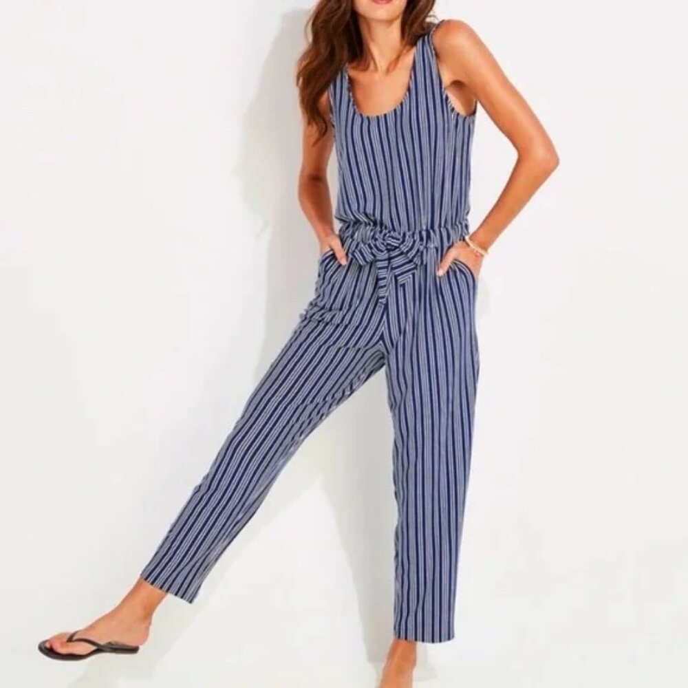 Vineyard Vines Blue and White Striped Jumpsuit